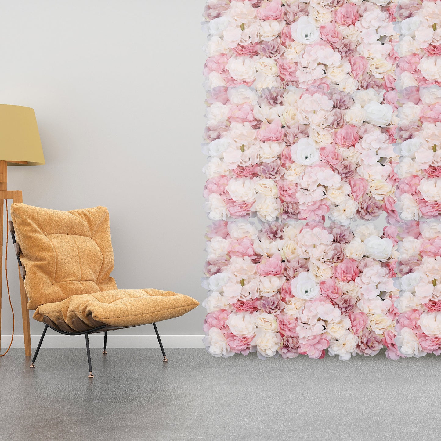 Nep bloemen muurdecoratie – Kunstbloemen wanddecoratie – Bloemenwand panelen – Decoratieve rozen – Kunstbloemen wandpanelen – Set van 12 panelen – Hoogwaardige kunststof en stof – Geschikt voor binnen en buitengebruik
