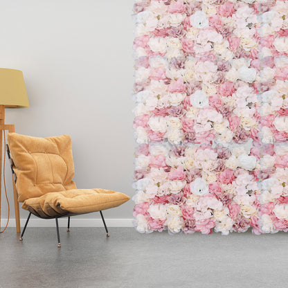Nep bloemen muurdecoratie – Kunstbloemen wanddecoratie – Bloemenwand panelen – Decoratieve rozen – Kunstbloemen wandpanelen – Set van 12 panelen – Hoogwaardige kunststof en stof – Geschikt voor binnen en buitengebruik