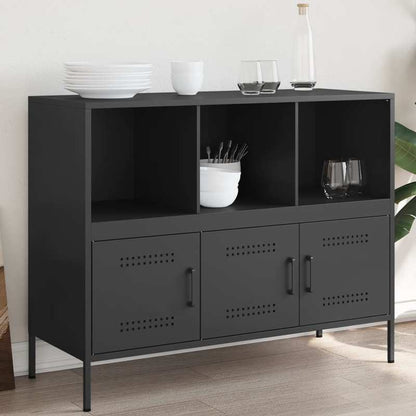 Dressoir – Opbergkast – Kast – Sideboard – Dressoirkast – Zwart Staal – Industrieel Design – Compact 100,5x39x79 cm
