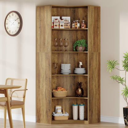 Hoekboekenkast – Hoekrek – Boekenkast – Opbergkast – Plankenkast – 6 Niveaus – Stevige Brede Basis – MDF Met Waterbestendige Afwerking
