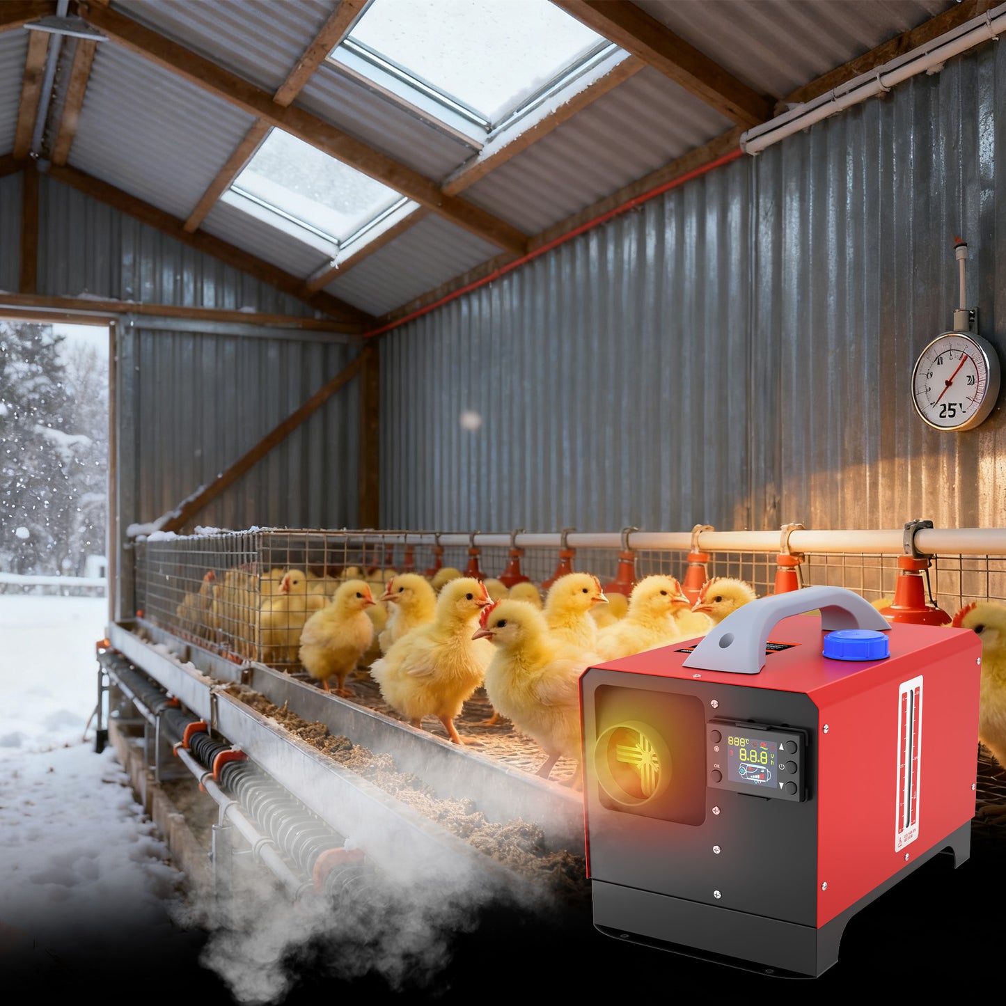 8KW Buitenheater – Terrasverwarmer – Dieselheater – Patio Heater – Buitenverwarming – Compact Design – Spaarzaam Dieselverbruik
