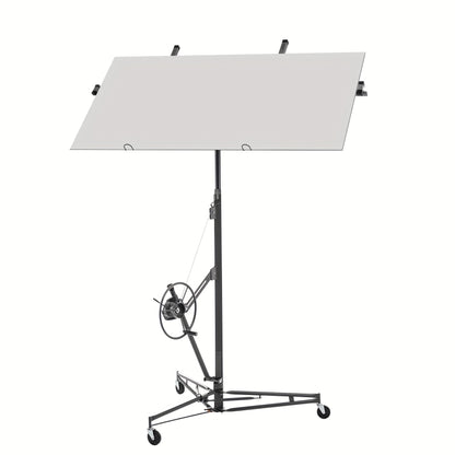 Foldable Heavy-Duty Plasterboard Lift Suitable for Plasterboards - Adjustable Height (180-470cm), Portable 3-Wheel Lift with Parking Brake & 60° Tilt, Metal Frame for Drywall Installation, Ceiling & Wall - Ideal for DIY & Pr
