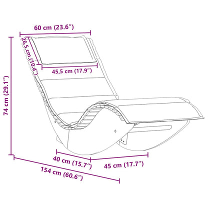 Loungestoel Teak – Tuinstoel – Balkonstoel – Relaxstoel – Lounger – Massief Teakhout – Weerbestendige Kussens Crème