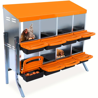 Kippenhok – Nestkast – Legnest – Pluimveehok – Kippenren – Gegalvaniseerd Staal – Waterbestendig Dak – Uitneembare Egg Tray