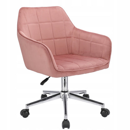 Bureaustoel – Bureaustoel Met Wieltjes – Bureaustoel Draaibaar – Kantoorstoel – Studstoel – Zachte Velvet Bekleding – 360° Draaibaar Met Verstelbare Hoogte - Roze
