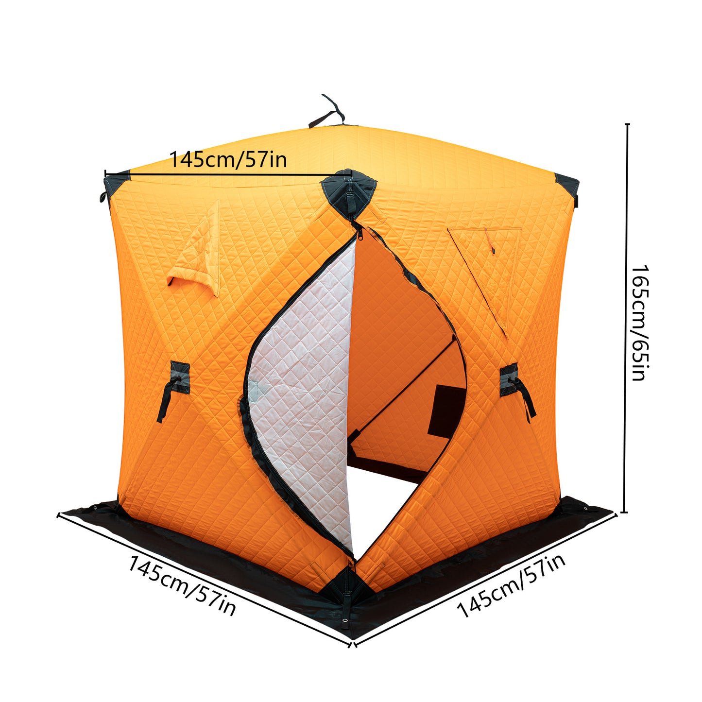 IJsvistent – Vis Shelter – Pop-up Tent – Wintertent – Kampeertent – 1-2 Personen – Geïsoleerd Met Dikker Katoen – Wind- en Sneeuwbestendig – Oranje