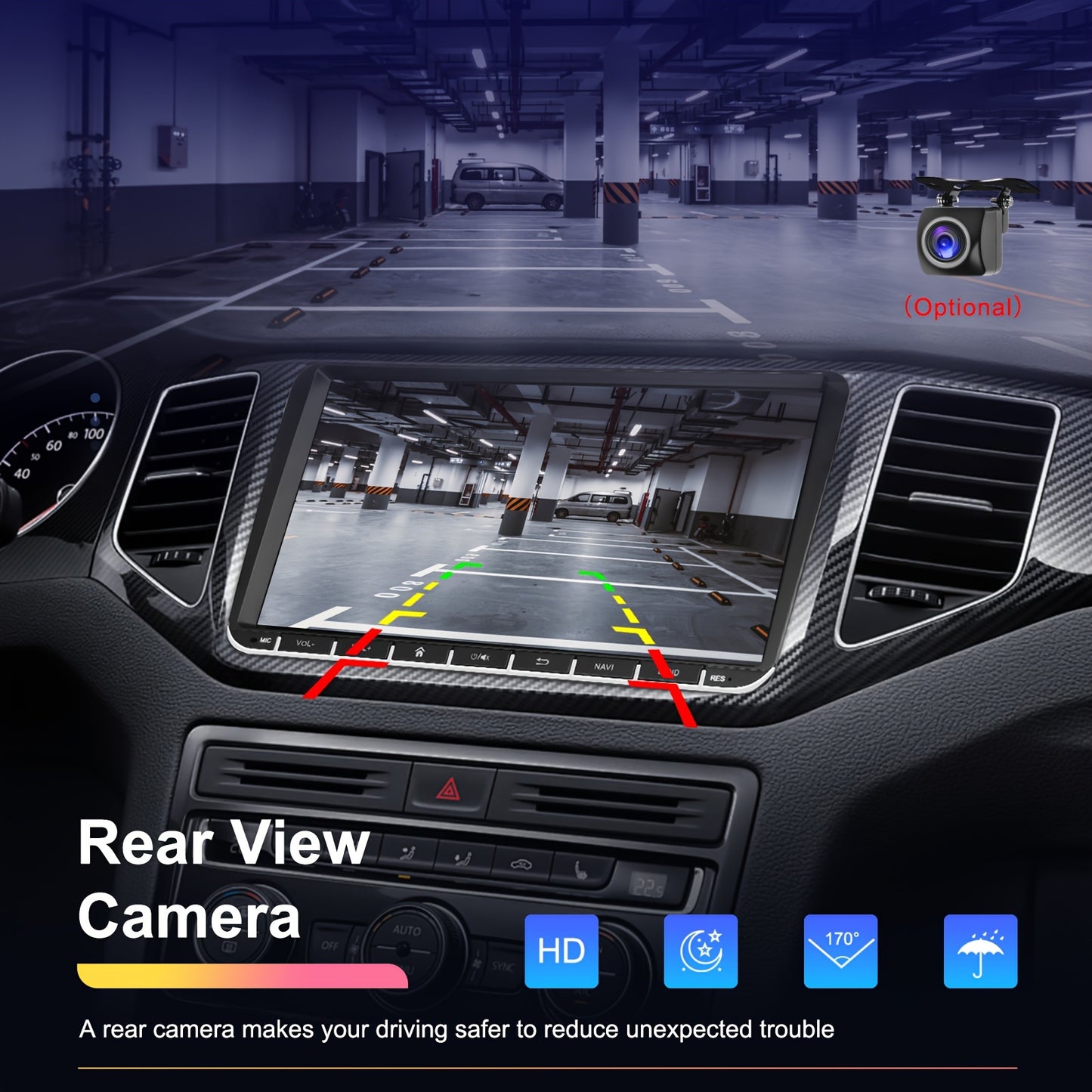 9 Inch Android Autoradio – Multimedia Speler – Navigatiesysteem – Touchscreen Radio – Double DIN Unit – 1080P HD Scherm – Backup Camera Ondersteuning
