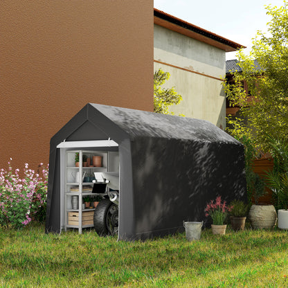 Weerbestendige Tuinkas – Kweektent – Plantenkas – Groeitent – Serre – Donkergrijs – Stevig Staalframe – UV- En Waterbestendige Hoes – Ventilatieraam – 210x360x235 cm