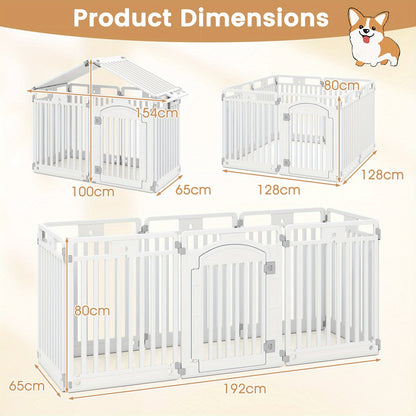 Hondenren – Puppyren – Hondenkennel – Dierenren – Opvouwbare Hondenbench – Duurzaam Kunststof – 81 cm Hoog – Met Deur En Slot