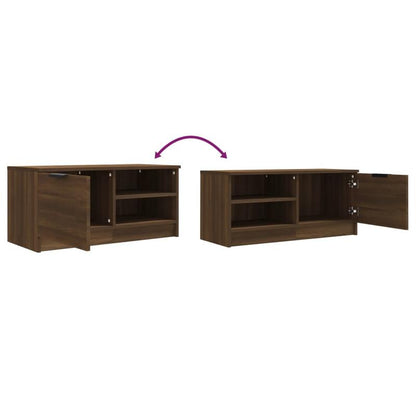 Tv-meubelen 2 st 80x35x36.5cm bewerkt hout bruin eikenkleur This TV stand is a convenient place to store various items, keeping your furniture neatly organized. Made of high-quality wood, the cabinet is strong and stable., Me