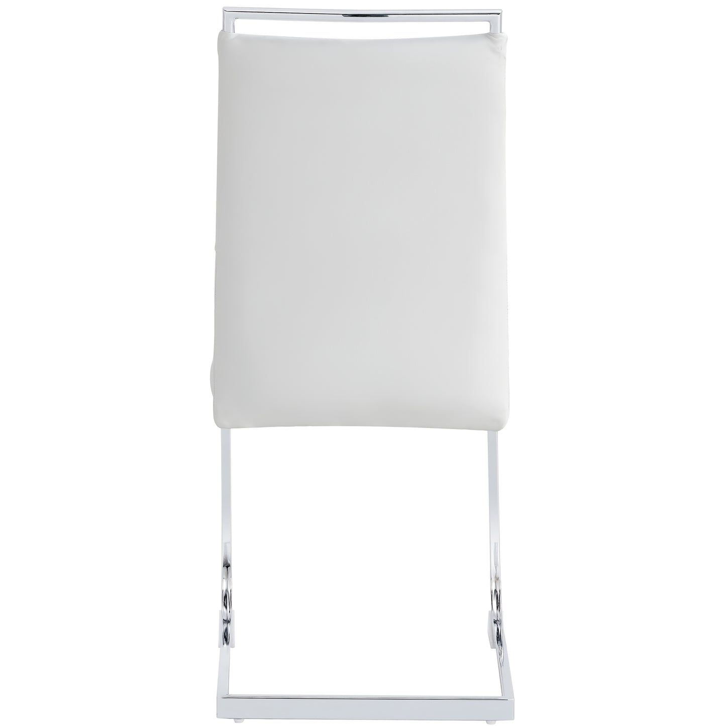 2pcs Modern Dining Chair Set - High Back Upholstered Side Chairs with Cross-Stripe Backrest, PU Faux Leather & Linen Cushioned Seats, Metal Frame, White, Dining Room, Kitchen, Guest Office Chairs, Dining Room Chairs, Kitchen