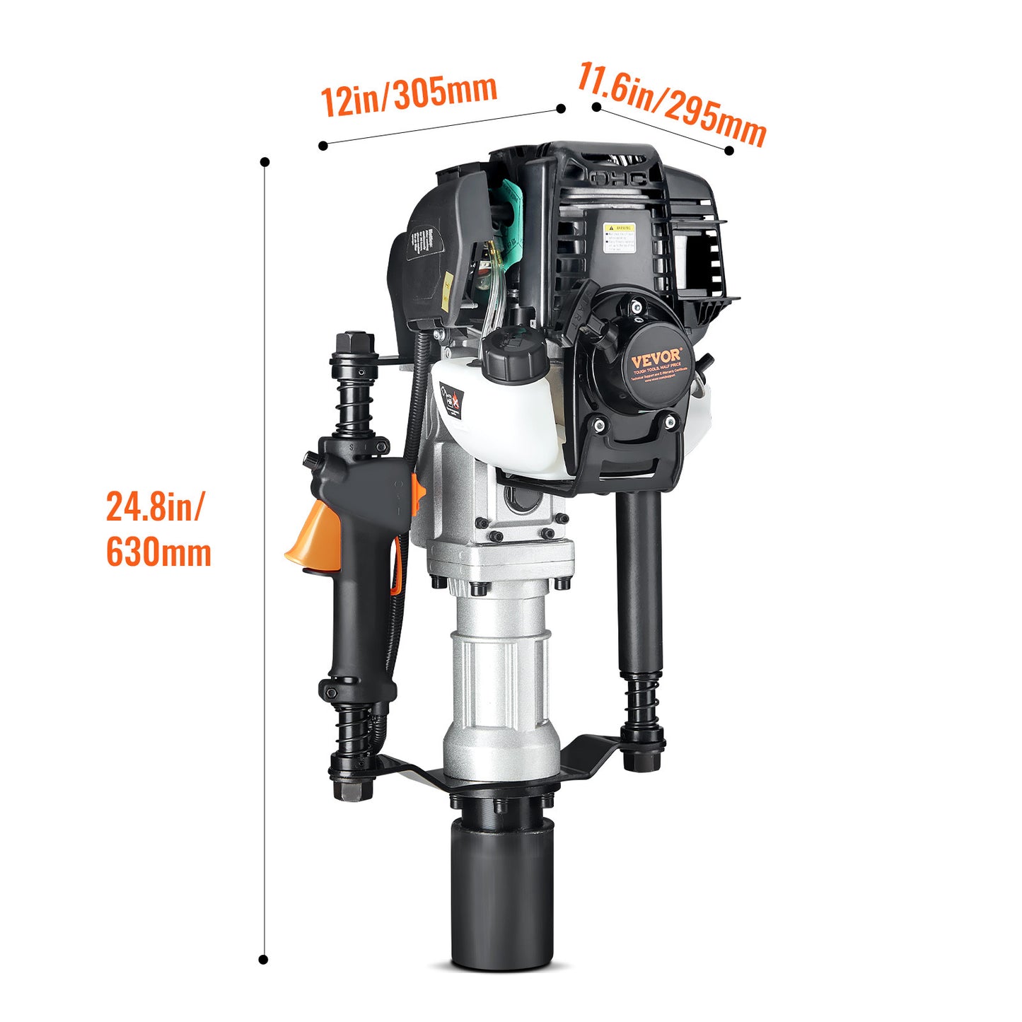 Heistop – Palenrammer – Palinghamer – Piekop – Paalplaatsser – 37,7cc 4-Takt Benzinemotor – Wisselbare Heikoppen 55/70mm