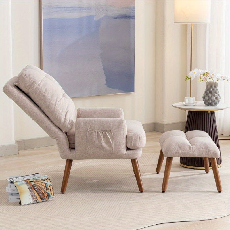 Fauteuil – Relaxfauteuil – Lounge Stoel – Verstelbare Stoel – Zitstoel – Met 5-standen Rugleuning – Ergonomisch Metalen Frame – Comfortabel Gewatteerd Zitkussen