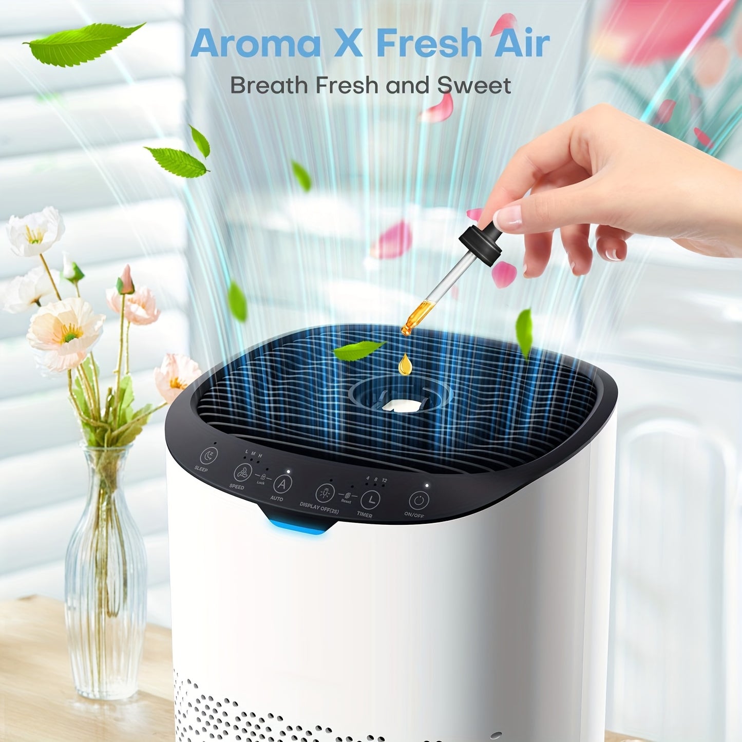 Luchtreiniger – Luchtzuiveraar – Air Purifier – Luchtfilter – Luchtverfrisser – HEPA H13 Filter – Aromatherapie – Ultrastil 28 dB – Voor 60-120 m² – 300 m³/h – Slimme App & Spraakbediening