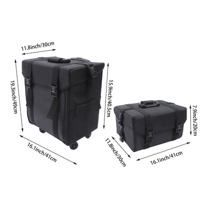 Makeup Train Case – Make-up Koffer – Beauty Case – Cosmeticatas – Make-up Organizer – Grote Capaciteit – Verstelbare Schouderband – Draagbare Trolley – Zwart