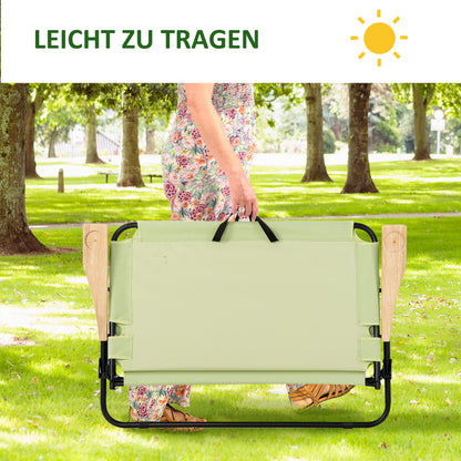 2-Persoons Campingstoel – Tweezits Vouwstoel – Dubbele Outdoor Stoel – Inclusief Bekerhouders – Groen – Stevig Stalen Frame – Compact Opvouwbaar