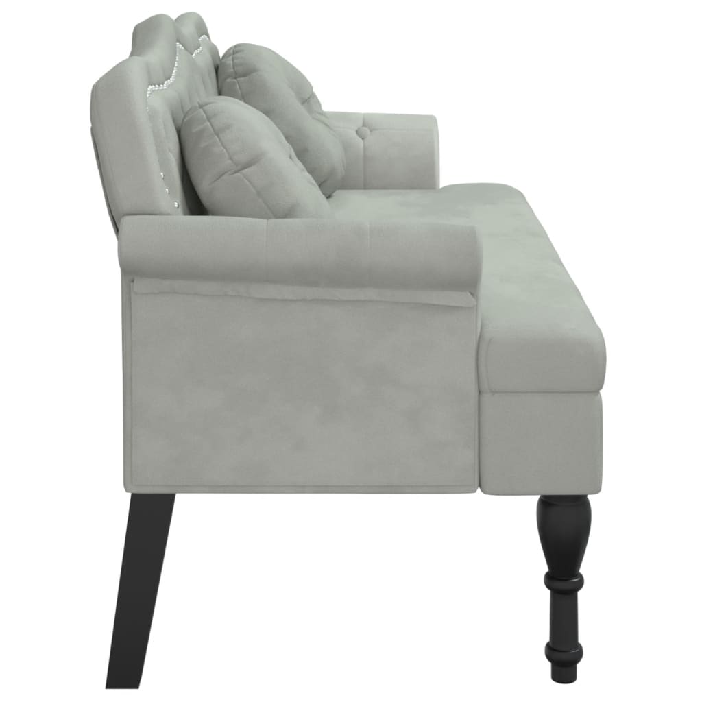 Lichtgrijze Fluwelen Bank – Zitsbank – 2-Zitsbank – Sofa – Loungebank – Zacht Microfiber Fluweel – Dikke Gevulde Kussens