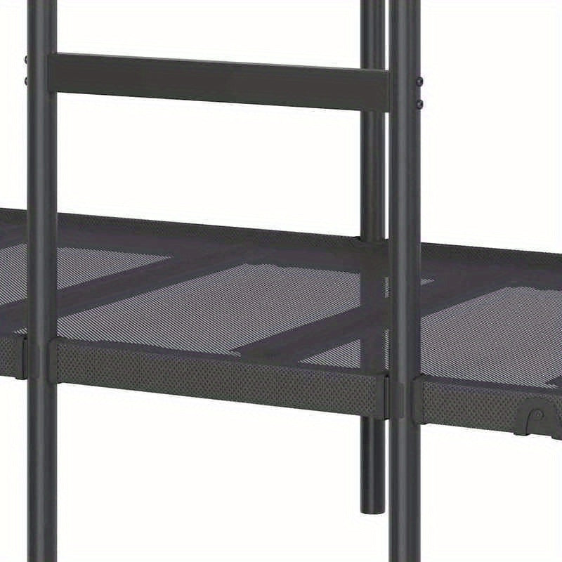 Vintage Bedframe – Houten Bed – Platformbed – Bed Met Laden – Jeugdbed – 180x200 cm – Duurzaam Metalen Frame – 5-Laden Opbergruimte – Brun