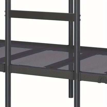 Vintage Bedframe – Houten Bed – Platformbed – Bed Met Laden – Jeugdbed – 180x200 cm – Duurzaam Metalen Frame – 5-Laden Opbergruimte – Brun