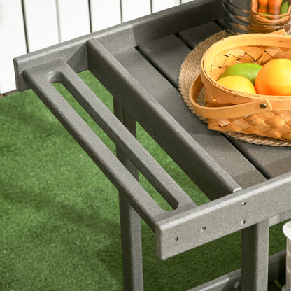 Tuinwagen – Tuintrolley – Serveerwagen – Bolderkar – Opbergen – 2 Ruime Planken – Water- en Corrosiebestendig HDPE