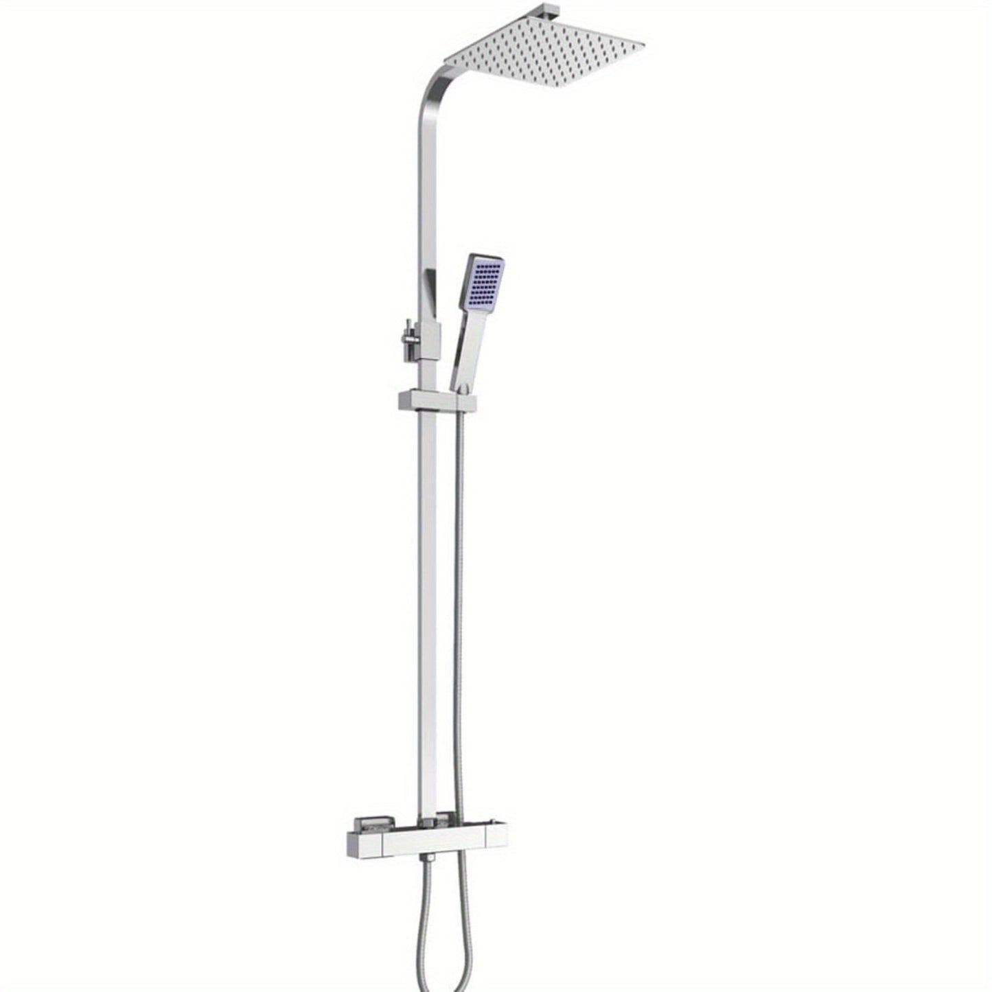 Douche Systeem – Douche Set – Handdouche – Douchekraan – Douche Fitting – Roestvrij Staal – 30 cm Regenkop – Thermostaatregeling