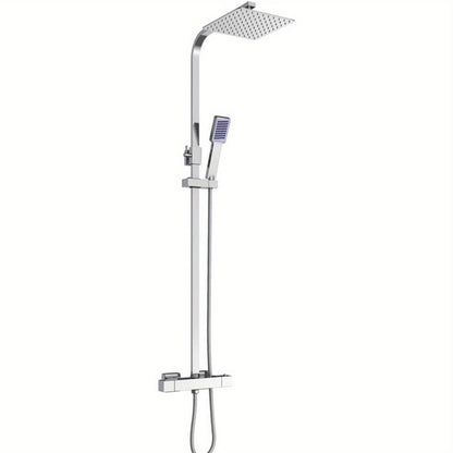 Douche Systeem – Douche Set – Handdouche – Douchekraan – Douche Fitting – Roestvrij Staal – 30 cm Regenkop – Thermostaatregeling