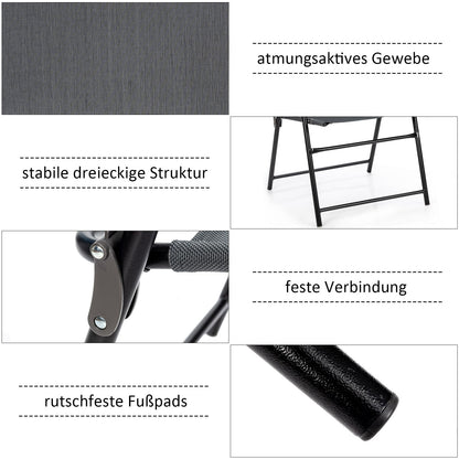 Tuinstoelen – Inklapbare Stoelen – Balkonstoelen – Tuinstoel Set – Campingstoelen – Stevig Metalen Frame – Ademend en Lichtgewicht Textiel