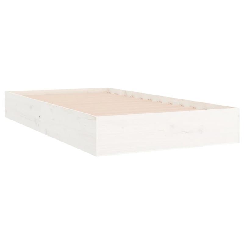 Contemporary White Wooden Bed Frame - 100x200cm Removable & Durable Solid Wood, High-Quality Easy Assembly, No Power Needed for Small Spaces, Bedroom Furniture, Minimalist Design, Durable Construction