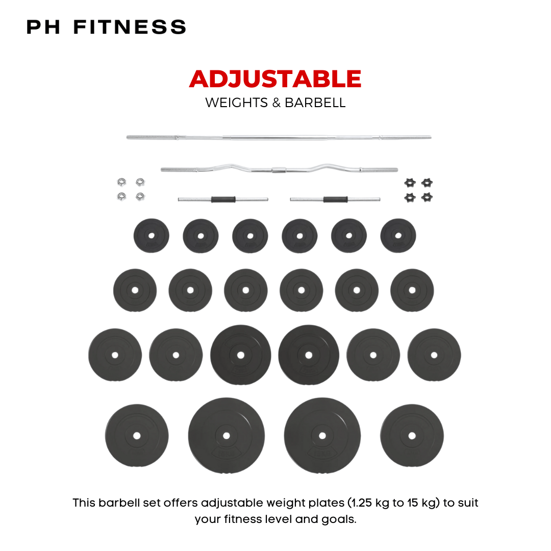 Weight Set 100KG – Adjustable Weights for Strength Training and Full-Body Workouts