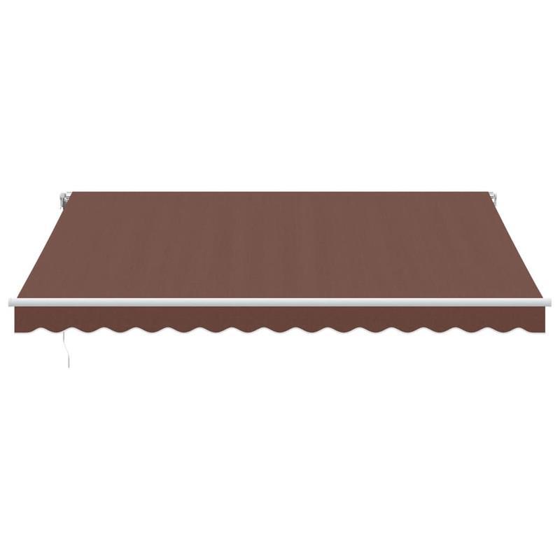 Handmatig Zonnescherm – Uitschuifbare Luifel – Schaduwdoek – Terrasscherm – Zonwering – Marrone Bruin – 400x300 cm – Weerbestendig Metalen Frame