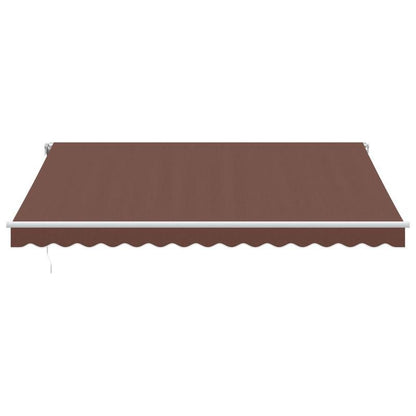 Handmatig Zonnescherm – Uitschuifbare Luifel – Schaduwdoek – Terrasscherm – Zonwering – Marrone Bruin – 400x300 cm – Weerbestendig Metalen Frame