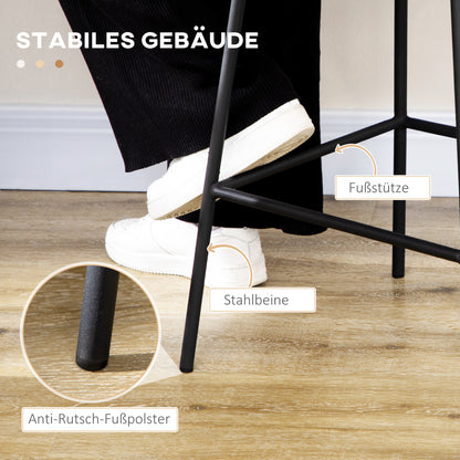 Barstoel – Barstoel Met Rugleuning – Keukenstoel – Barkruk – Boho Barstoel – Geel – PE Rattan & Stalen Frame – Ergonomische Rugleuning & Voetensteun