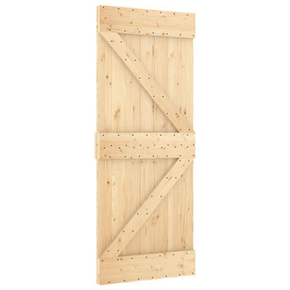 Schuifdeur – Schuifpaneel – Deurafscheiding – Ruimtebesparende Deur – Massief Vurenhout – Bruin – 85x210 cm – Met Seizingsysteem – Duurzaam & Praktisch