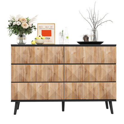 Dressoir – Sideboard – Opbergkast – Kast – Opbergmeubel – Modern Design – Verhoogde Deuren – Meerdere Lades – Ruimtebesparend – Zonder Elektriciteit – Natuurlijke Kleur