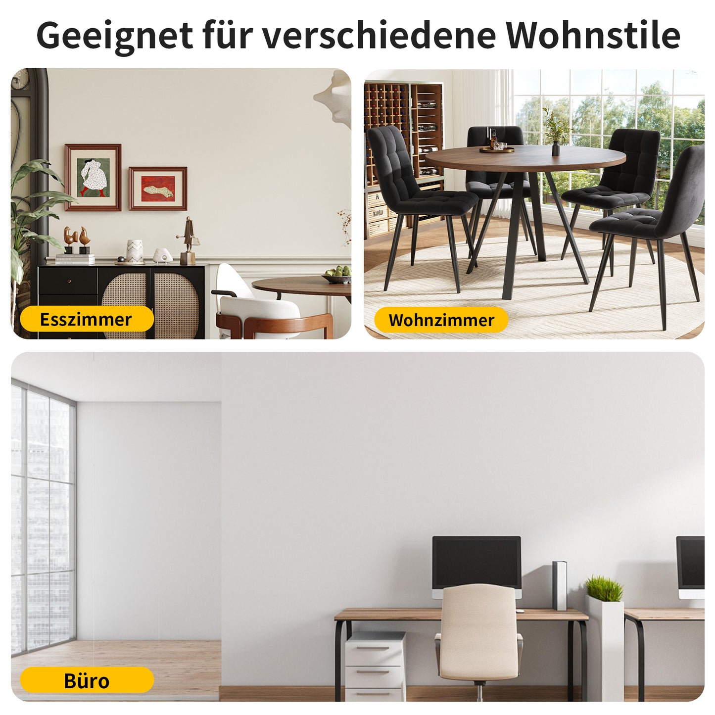 BTM Round Dining Table (80×80×75 Cm) with Wood-Optic And Metal Frame, Modern Round Table for Dining Area, Kitchen And Living Room, Stable Living Room Table in Walnut Color with Black Legs, Space-Saving Round Table for 2-4 P