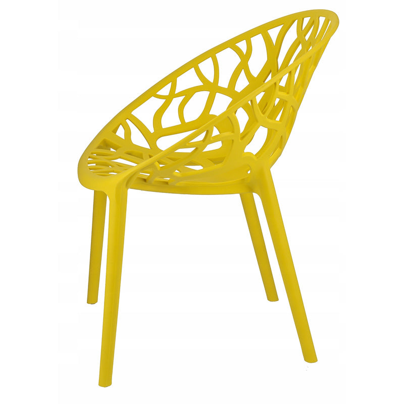 Gele Stoel – Eetkamerstoel – Tuinstoel – Designstoel – Kunststof Stoel – Weerbestendig – 80 cm Hoog – Max 120 kg Belastbaar