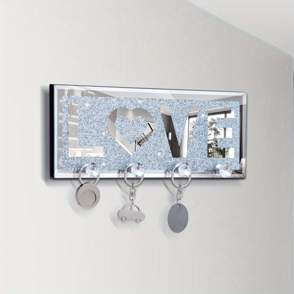 Kapstok – Wandkapstok – Wandhouder – Organizer – Ophangrek – Handgemaakt – 4 Stevige Haken – Spiegelafwerking met Glitteraccent
