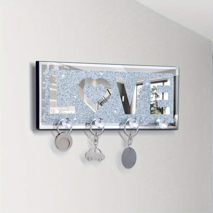 Kapstok – Wandkapstok – Wandhouder – Organizer – Ophangrek – Handgemaakt – 4 Stevige Haken – Spiegelafwerking met Glitteraccent