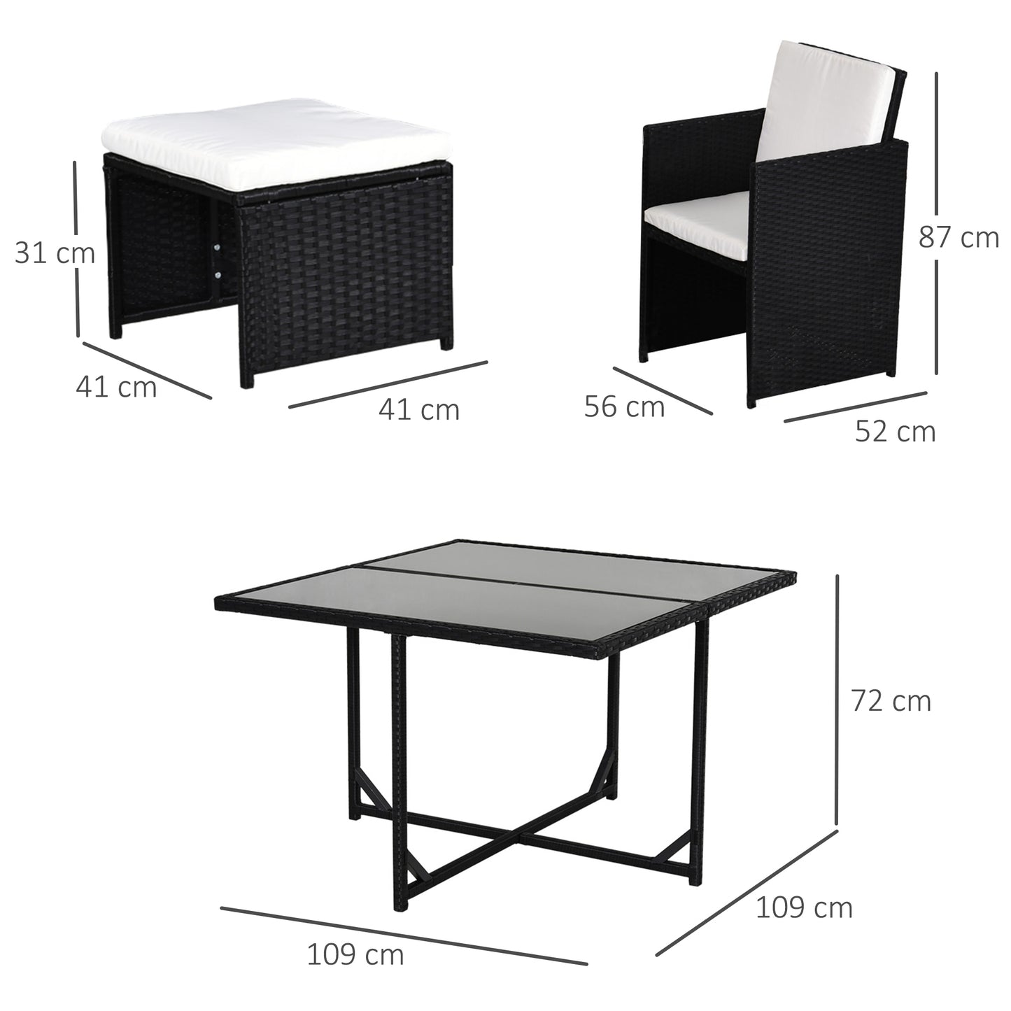Loungeset 8 Persoons – Tuinmeubelen – Hoekbank Set – Loungesofa – Buitenmeubel – Weerbestendig Rattan – Afneembare Wasbare Kussens