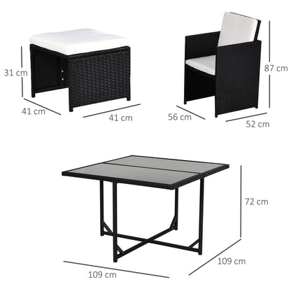 Loungeset 8 Persoons – Tuinmeubelen – Hoekbank Set – Loungesofa – Buitenmeubel – Weerbestendig Rattan – Afneembare Wasbare Kussens