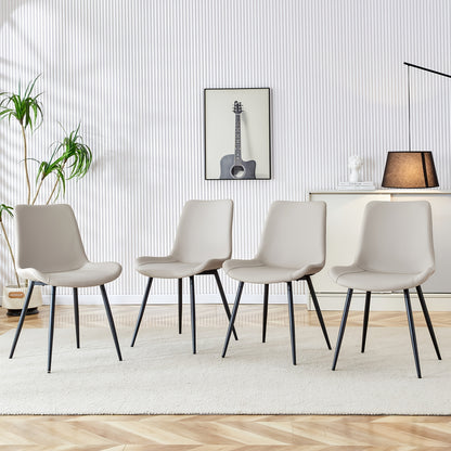 Scandinavische Eetkamerstoelen – Stoelen Set – Eetkamerstoelen – Cafestoelen – Keukenstoelen – Zwarte Variant – Ademend Katoenen Zitoppervlak – Stevige Metalen Poot Met Antislip