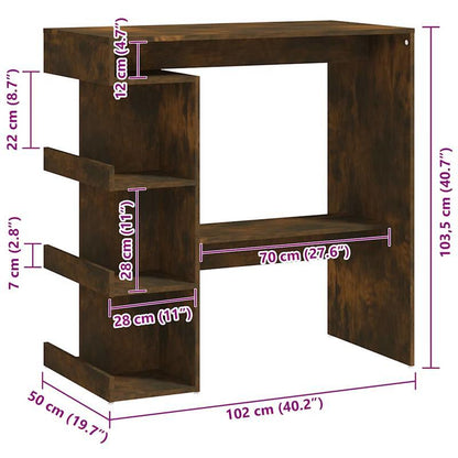 Bartafel – Bar Tafel – Statafel – Keukentafel – Eettafel – Industrieel Design – Gerookt Eiken Hout – Ruimtebesparend 100x50x101,5 cm