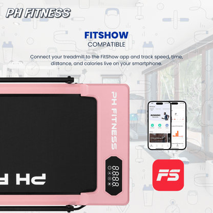 Loopband – Wandelband – Walking Pad – Hardloopband – Treadmill – Inklapbaar Design – 1,3 PK Motor 1-8 km/u – Bluetooth Met FitShow App