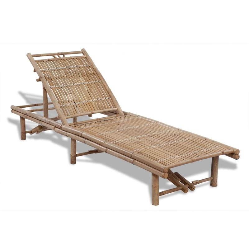 Bamboe Ligbed – Tuinbed – Ligstoel – Zonnenbed – Verstelbaar Rugdeel – Ergonomisch Ontwerp – Duurzaam Bamboe