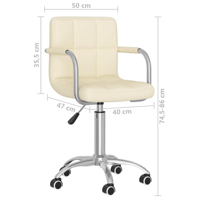Swivel Office Chair in Cream Fabric – Stylish Design with 360° Rotation, Easy to Move with Wheels – Perfect for Home, Office, Bar, or Dining Room Use