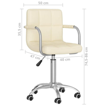 Swivel Office Chair in Cream Fabric – Stylish Design with 360° Rotation, Easy to Move with Wheels – Perfect for Home, Office, Bar, or Dining Room Use