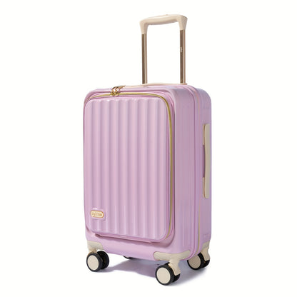 Reiskoffer – Trolley – Handbagage – Spinnerkoffer – Uitbreidbare Koffer – Zachte Roze 20 Inch – Hard-shell PC – 25% Extra Ruimte Uitbreidbaar