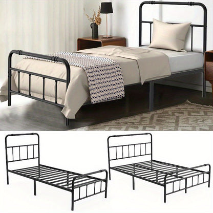 Bedframe – Metalen Bedframe – Tweepersoonsbed – Slaapbank – Bedbodem – 140x200 cm – Stevig Metalen Constructie – Inclusief Lattenbodem