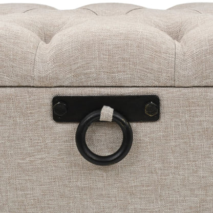 Opbergbank – Zitbank – Opbergkist – Halbank – Opbergmeubel – Kunstleren Bekleding – Hardhouten Frame – Rugleuning – Crème