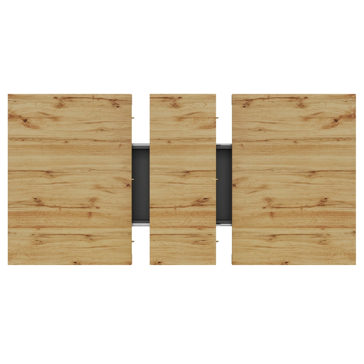 Extendable Dining Table with W-Shaped Legs - Expandable Kitchen Table Suitable for Small Spaces, Pull-Out (119-158.5×80cm), Assembly, Wood Color, Modern Style for Living Room & Dining Room